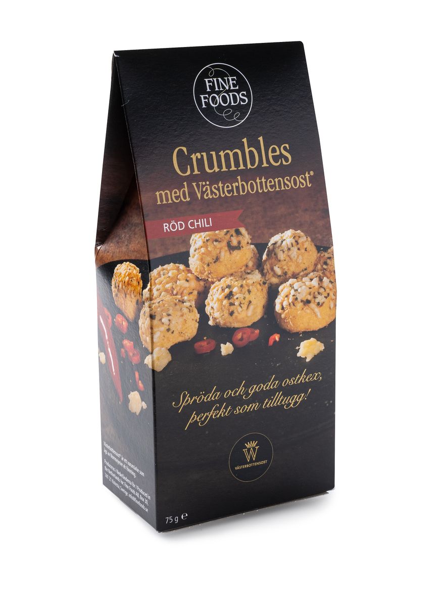 Crumbles med Västerbottensost og Rød Chilli